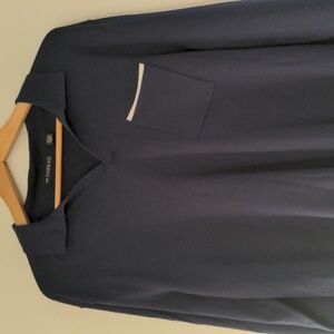 En Thread Sweater Mens L/XL Blue Long Sleeve Pocket Collared Lightweight